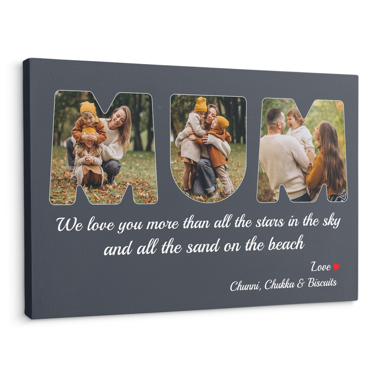 MUM Custom Photo - Customizable Navy Vintage Background Canvas