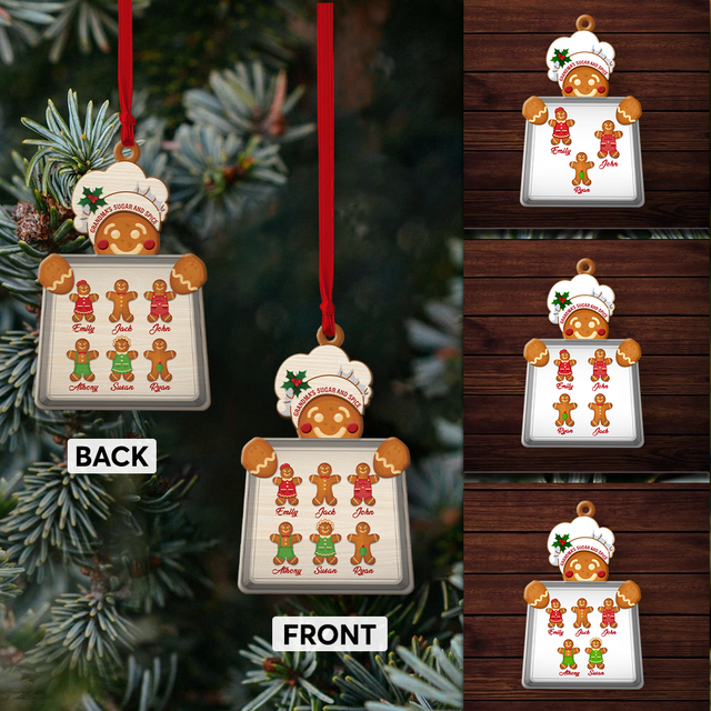 Custom Family Gingerbread Baker Ornament, Christmas Shape Ornament 2 Sides