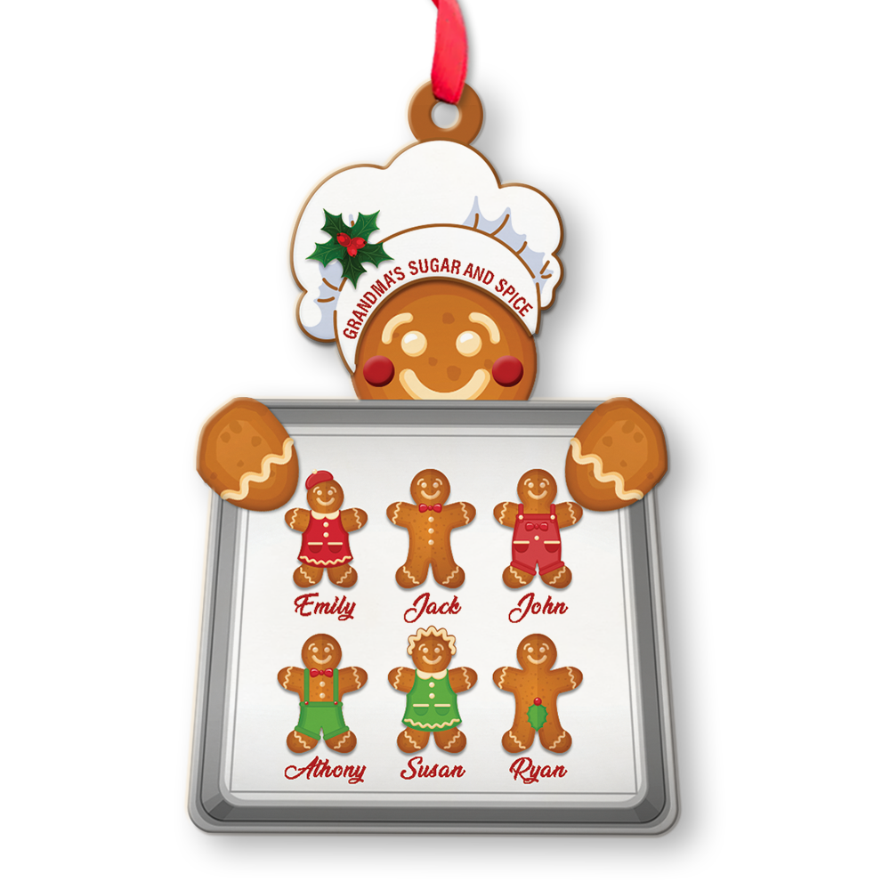 Custom Family Gingerbread Baker Ornament, Christmas Shape Ornament 2 Sides