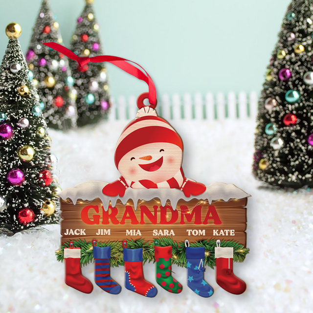 Family Name, Christmas Socks, Christmas Shape Ornament 2 Sides