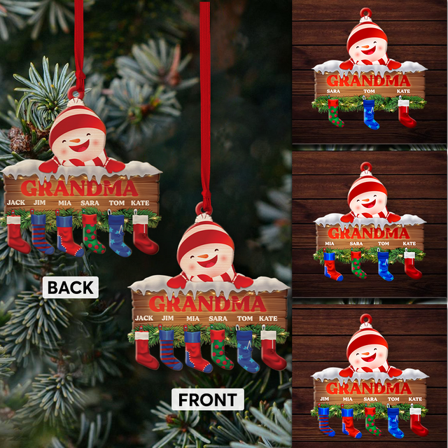 Family Name, Christmas Socks, Christmas Shape Ornament 2 Sides