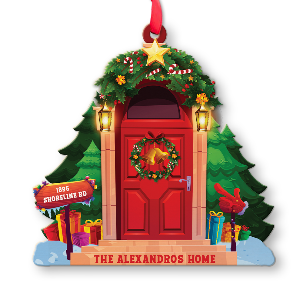 Custom Christmas Door, Christmas Shape Ornament 2 Sides
