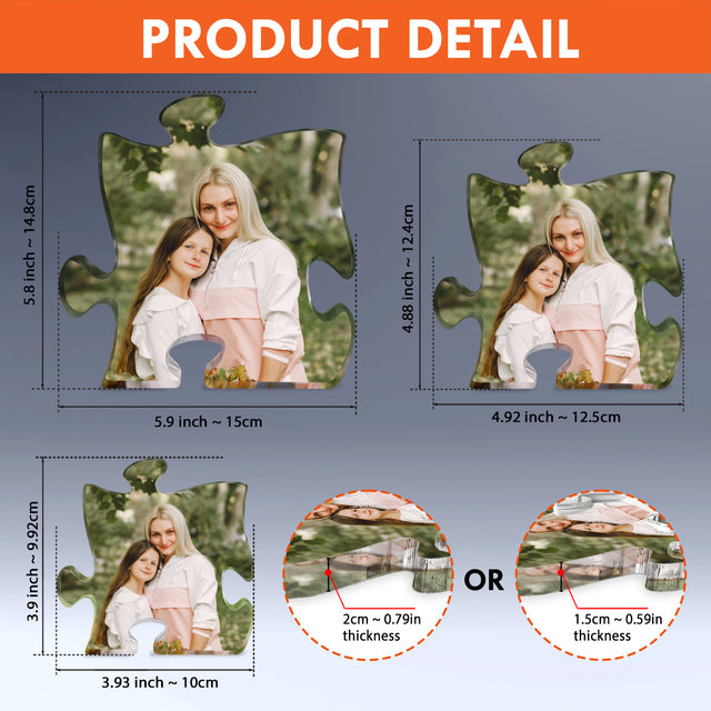 Custom Mother Daughter Puzzle Plaque, One Photo Uploaded