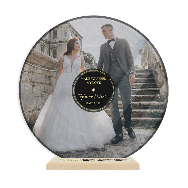 Custom Song Name Date, Acrylic Record with Wooden Stand