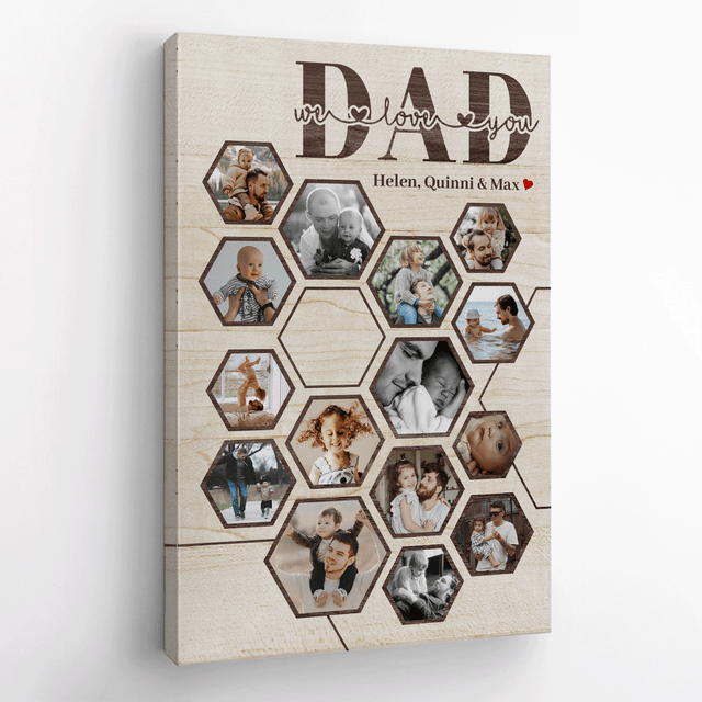 Personalize Dad We Love You, Portrait Canvas