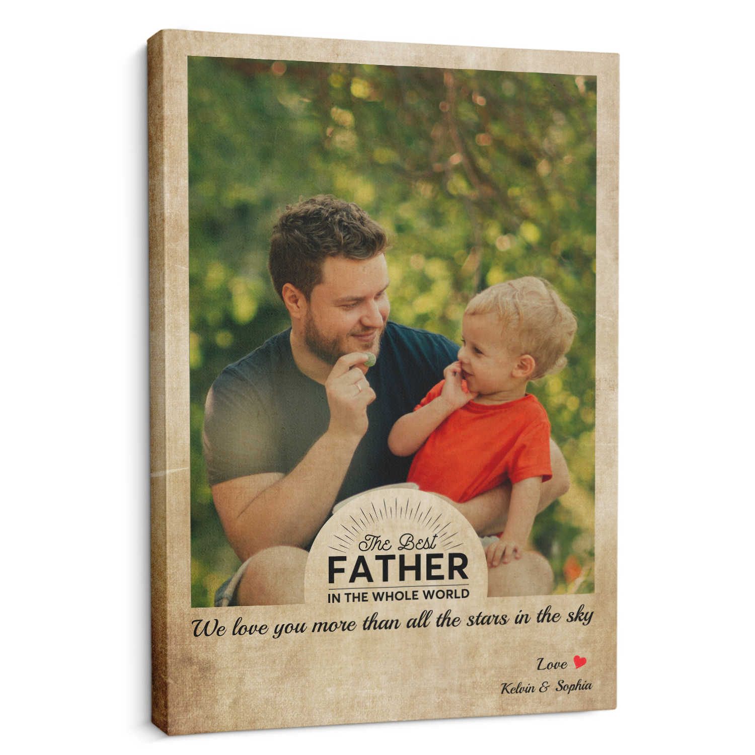 Custom Photo Canvas With Quote Retro Vintage Background - Father Day Gift