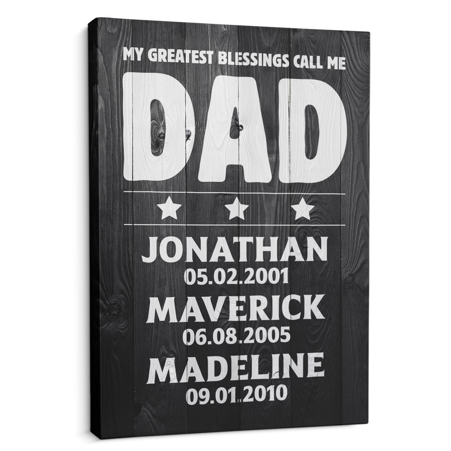 My Greatest Blessings Call Me Dad, Custom Name, Canvas Wall Art