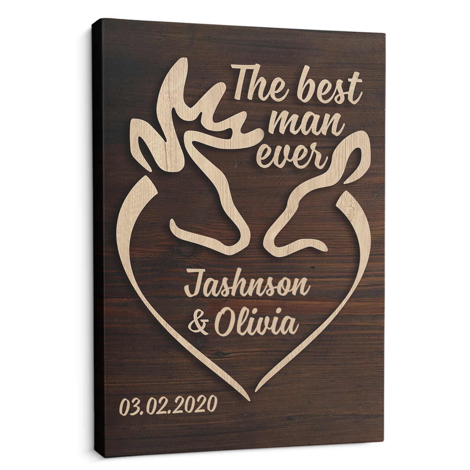 The Best man Ever, Custom Text Canvas Wall Art