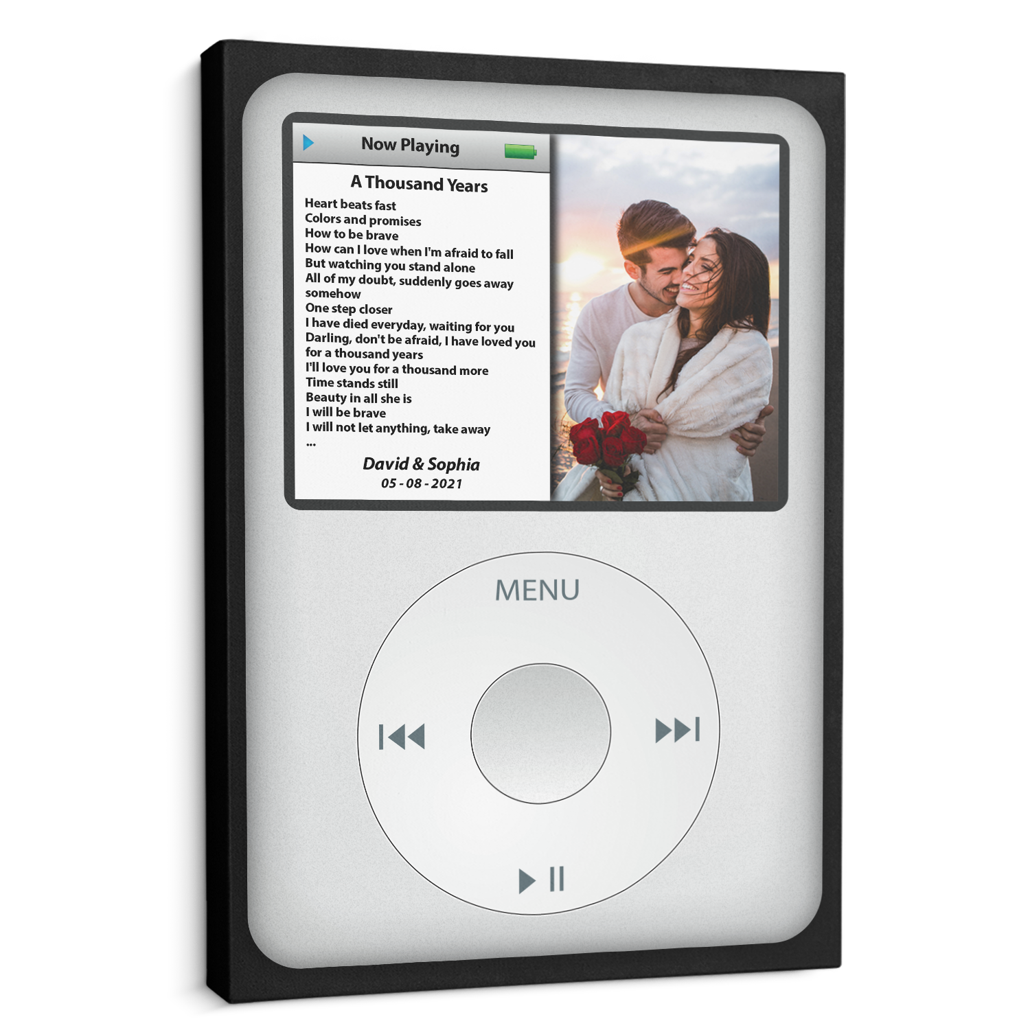 Custom Song Lyrics, Custom Photo And Text, iPod Classic, Canvas