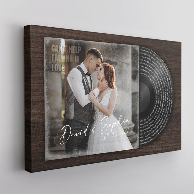 Personalized Photo Name Date, Photo And Vinyl Record