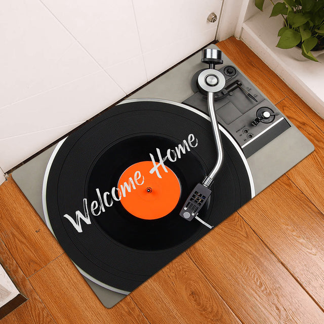 Custom Doormat, Personalized Text, LP Player