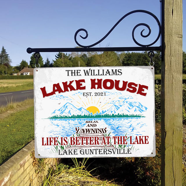 Customizabled House Sign, Lake House, Life Is Better At The Lake