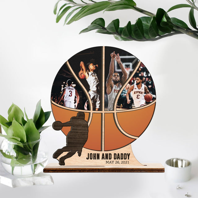 Basketball, Custom Photo, Wooden Plaque 3 Layers