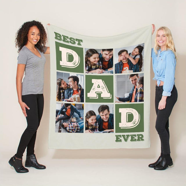 Best Dad Ever, Custom Photo Blanket