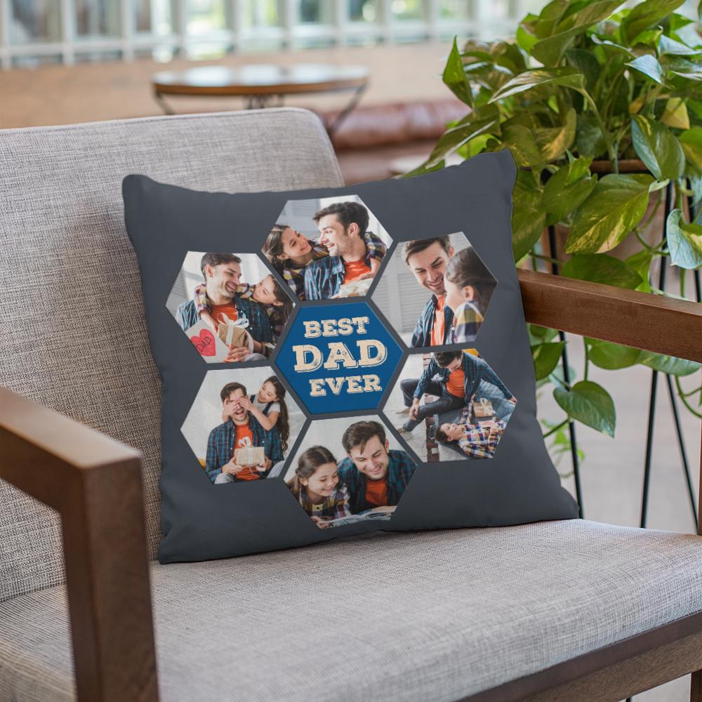 Best Dad Ever, Custom Photo Hexagon Pillow