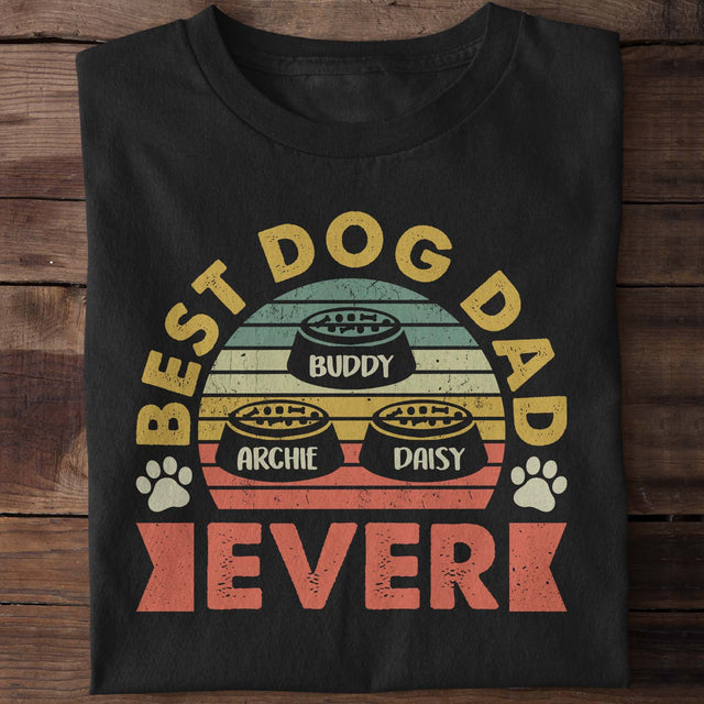 Best Dog Dad Ever Retro Vintage Personalized Shirt