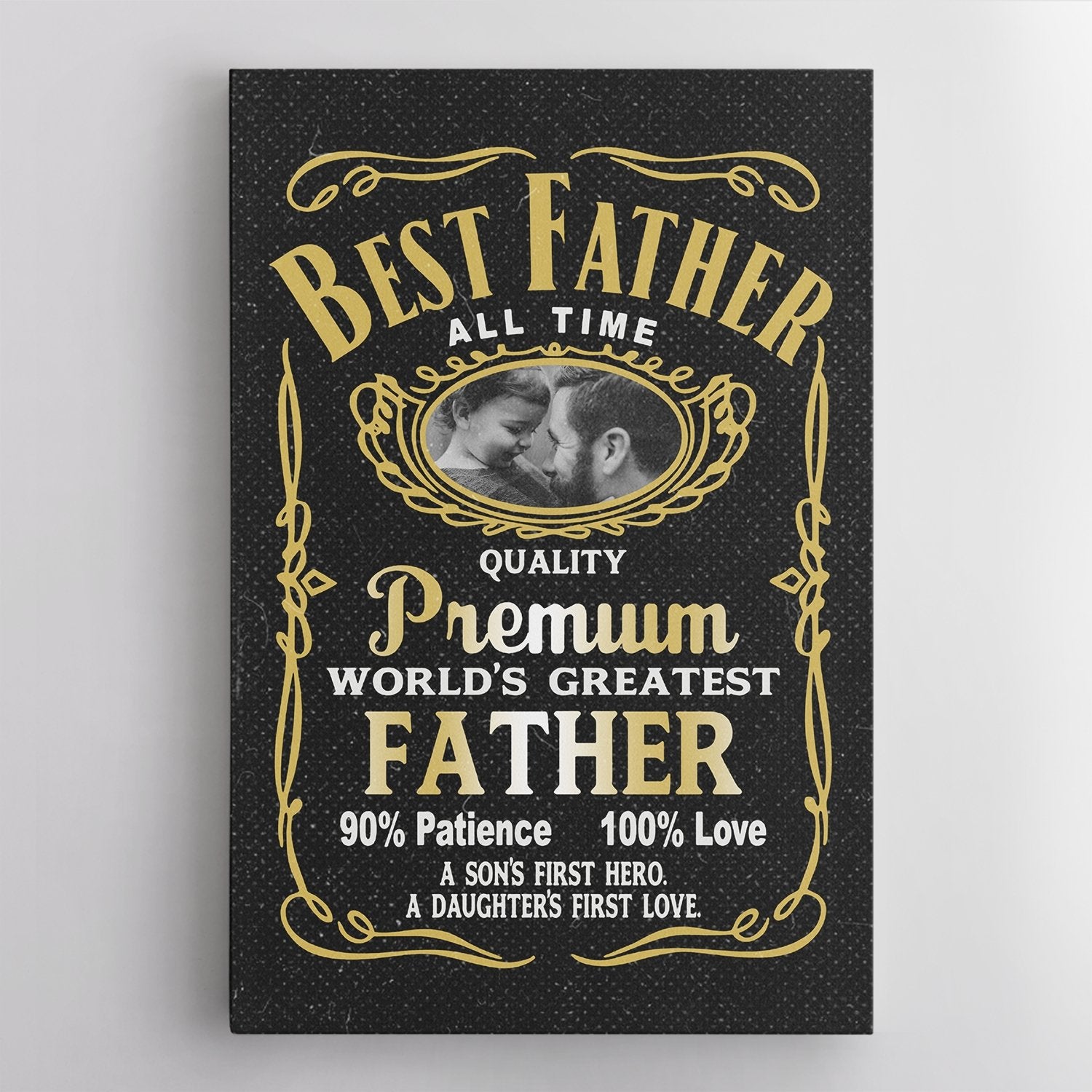 Best Father All Time, Custom Photo, Canvas Art Print