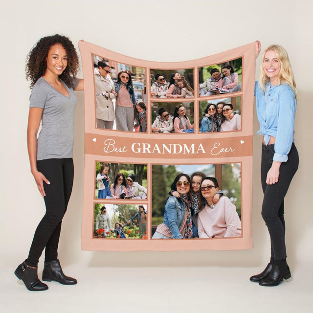 Best Grandma Ever, Custom Photo Blanket