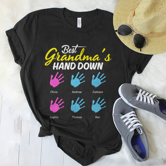 Best Grandma's Hand Down Personalized Shirt