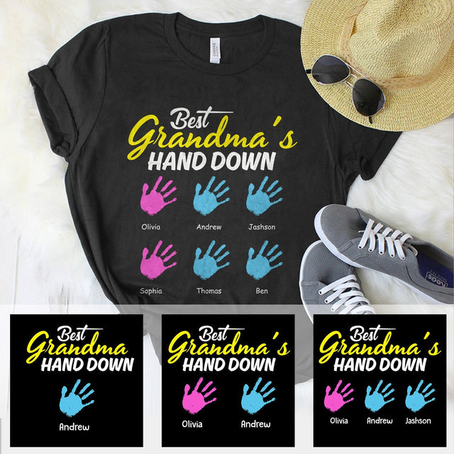 Best Grandma's Hand Down Personalized Shirt
