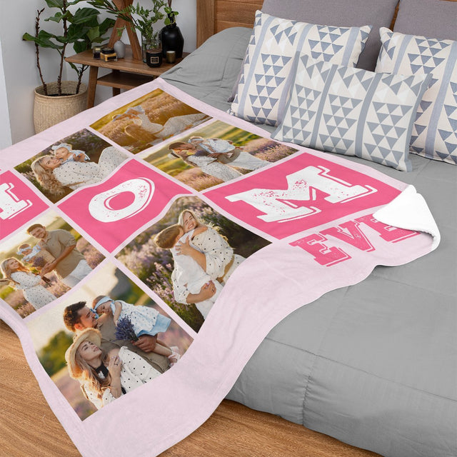 Best Mom Ever Custom Collage Photo Blanket