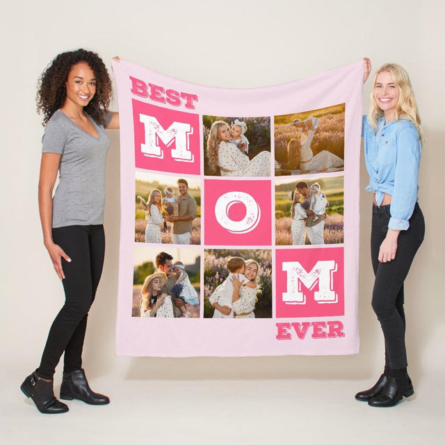 Best Mom Ever Custom Collage Photo Blanket