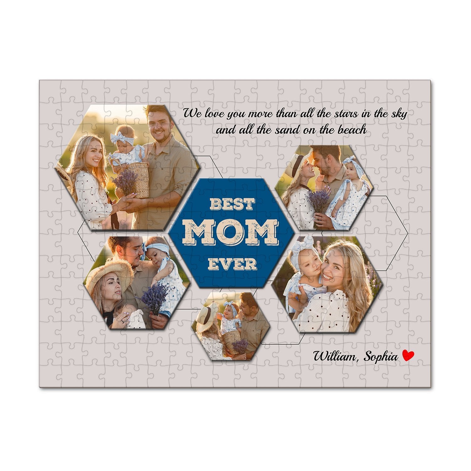 Best Mom Ever Custom Photo Collage Personalized Name And Text Jigsaw Puzzles