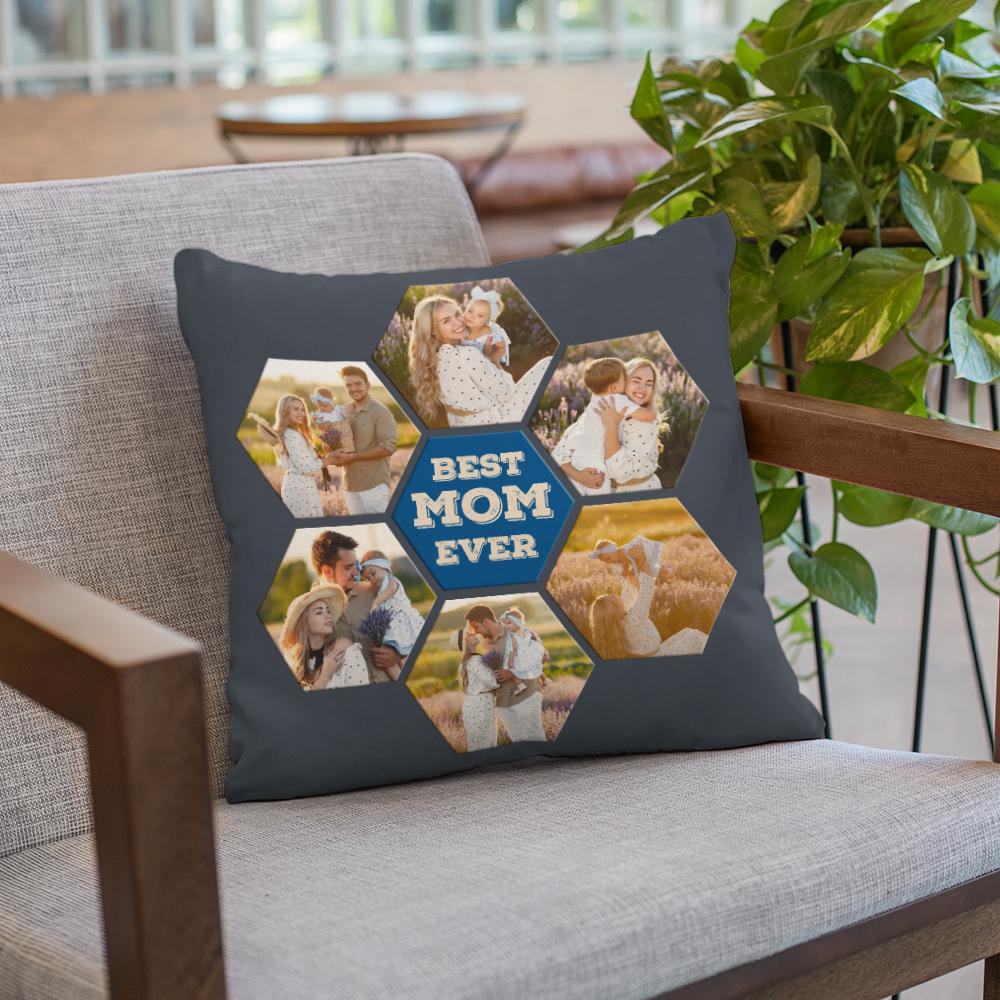 Best Mom Ever, Custom Photo Hexagon Pillow