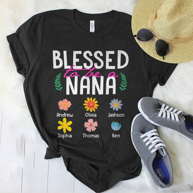 Blessed To Be A Nana Personalized Shirt