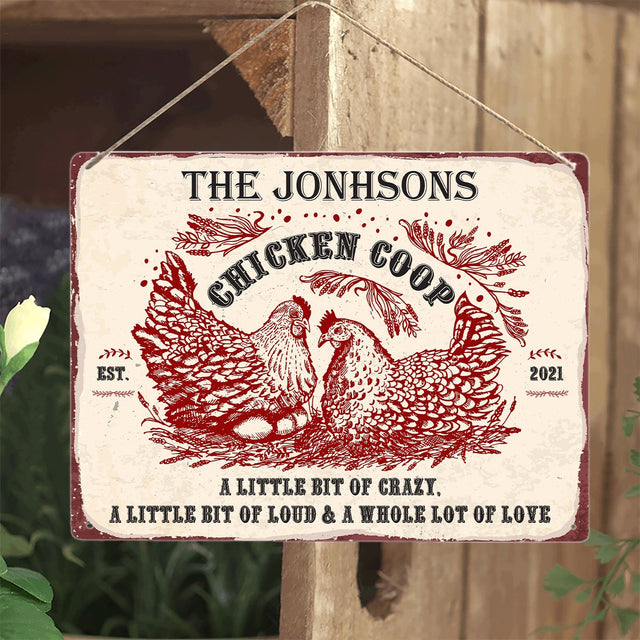 Chicken Coop, A Little Bit Of Crazy, Customized Farm Sign