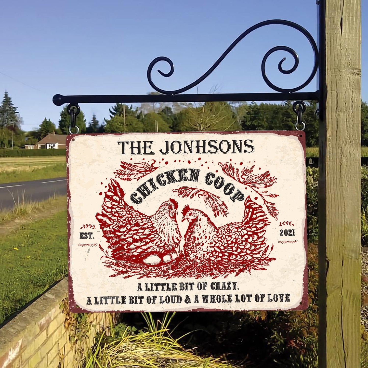 Chicken Coop, A Little Bit Of Crazy, Customized Farm Sign