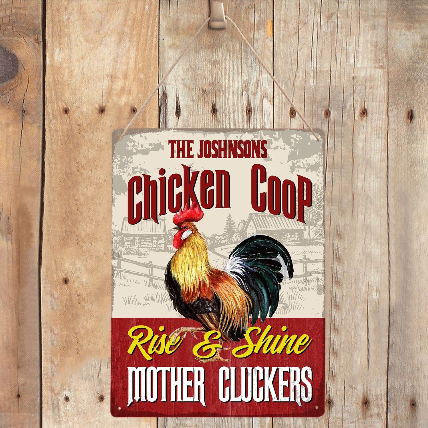 Chicken Coop Sign, Rise And Shine, Custom Farm Sign