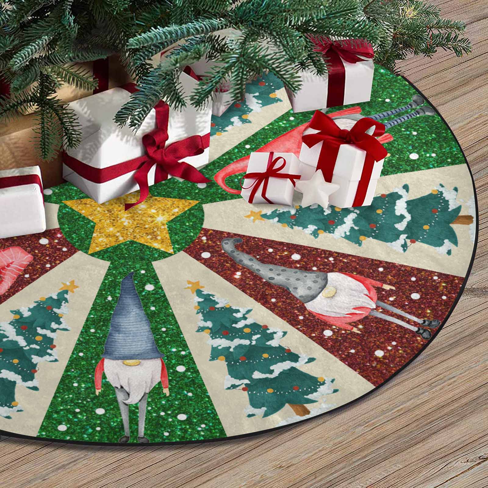 Christmas Tree Skirt, Decoration For Christmas Tree, Gnome And Christmas Tree