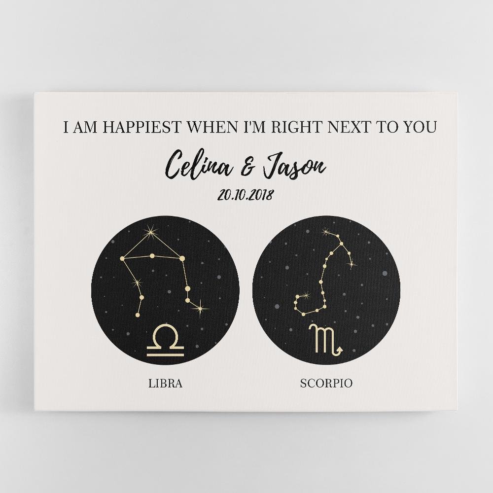 Couple Astrology - Custom Canvas Gift For Couples