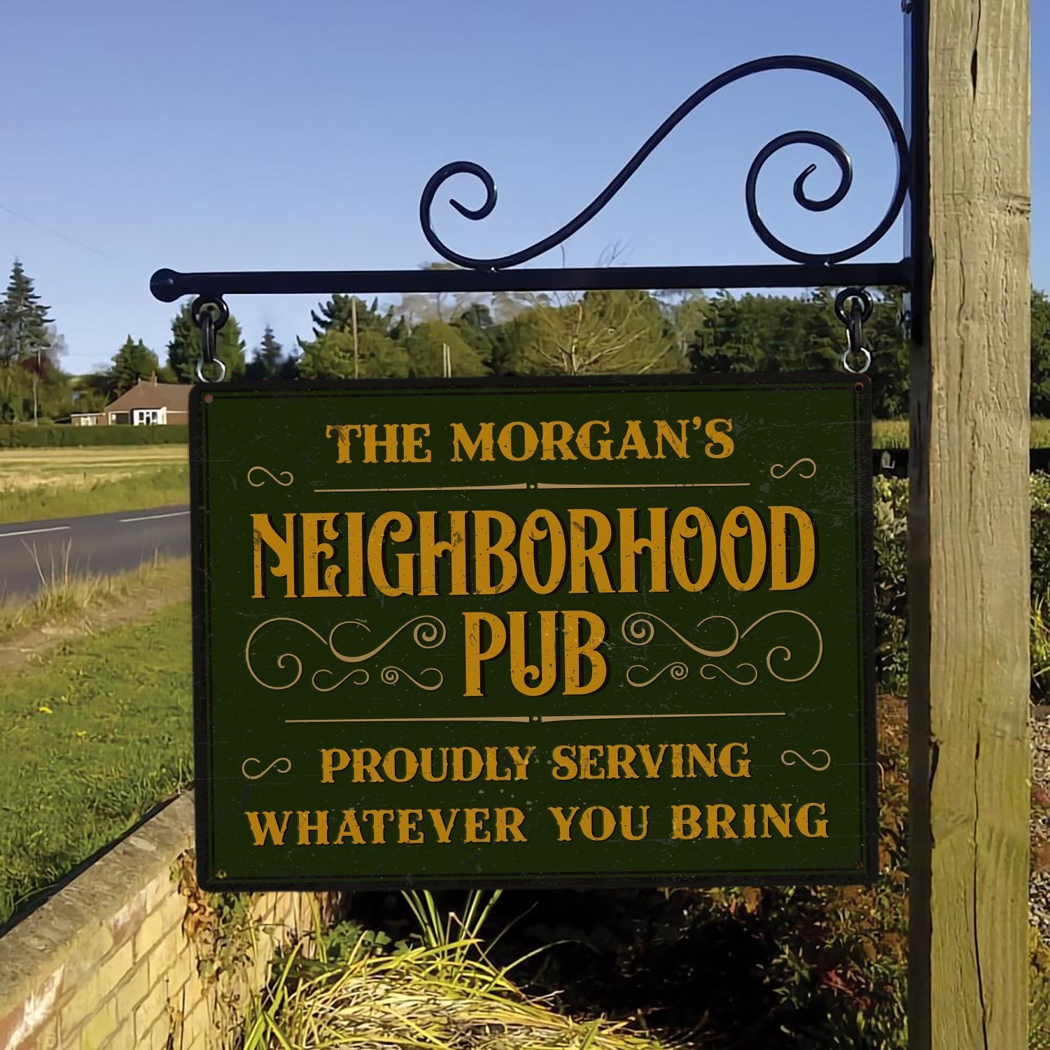 Custom Bar Sign, Neighborhood Pub Proudly Serving Whatever You Bring