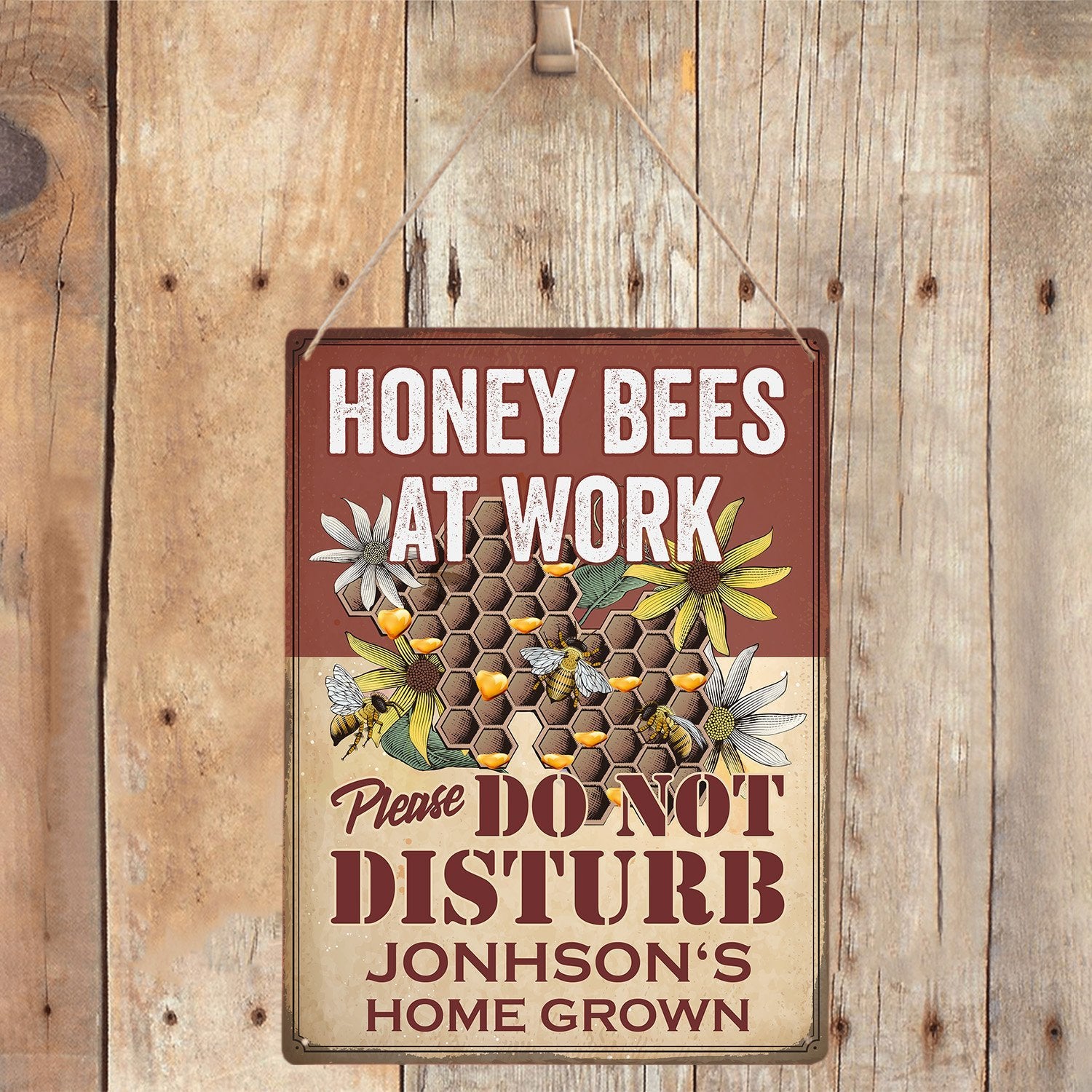 Custom Bee Farm Sign, Honey Bee At Work, Please Do Not Disturb