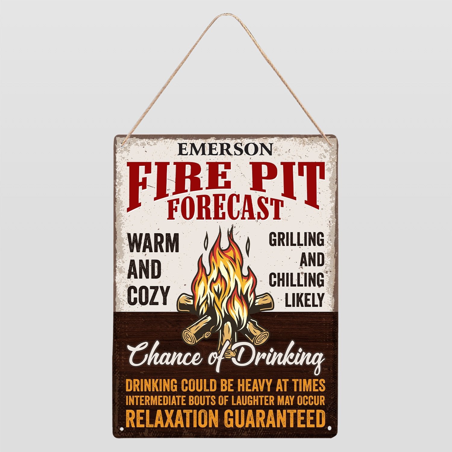 Custom Camp Sign, Fire Pit Forecast Warm And Cozy Grilling And Chilling Likely