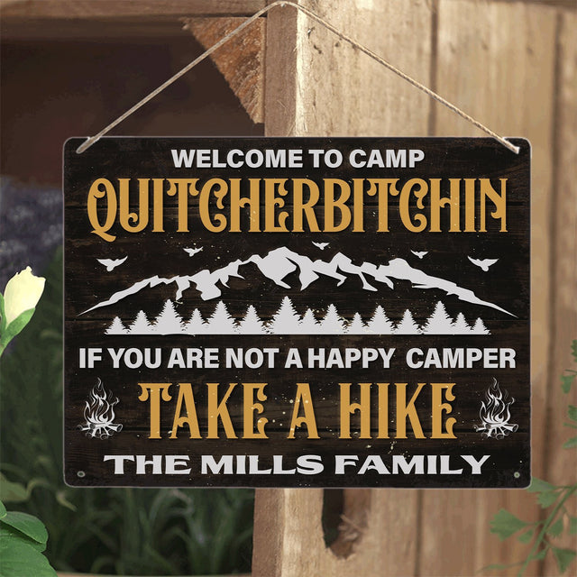 Custom Camp Sign, If You Are Not A Happy Camper Take A Hike