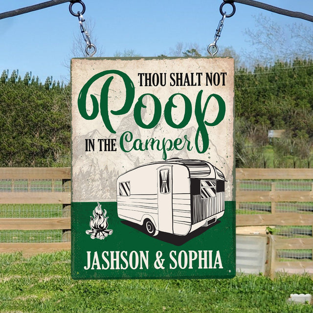 Custom Camp Sign, Thou Shalt Not Poop In The Camper