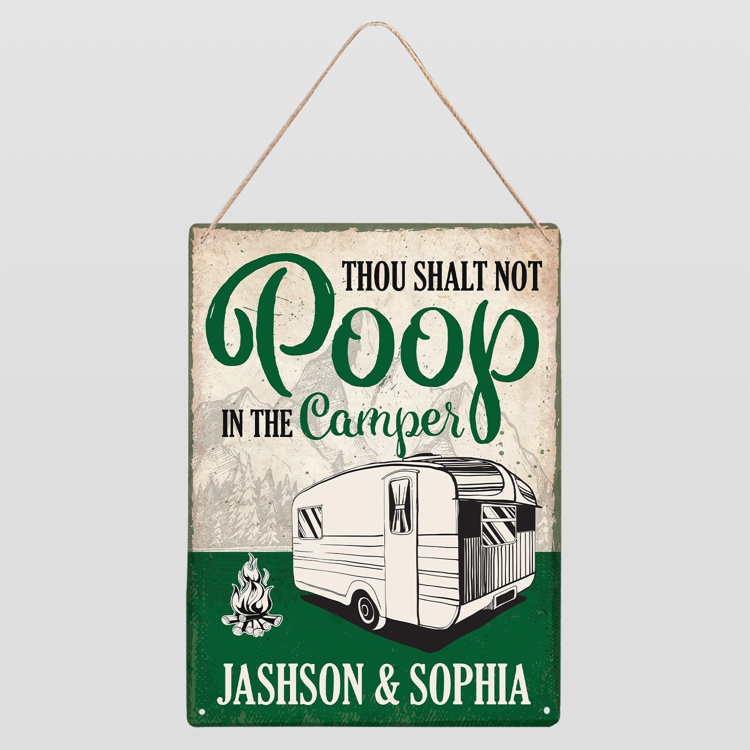 Custom Camp Sign, Thou Shalt Not Poop In The Camper