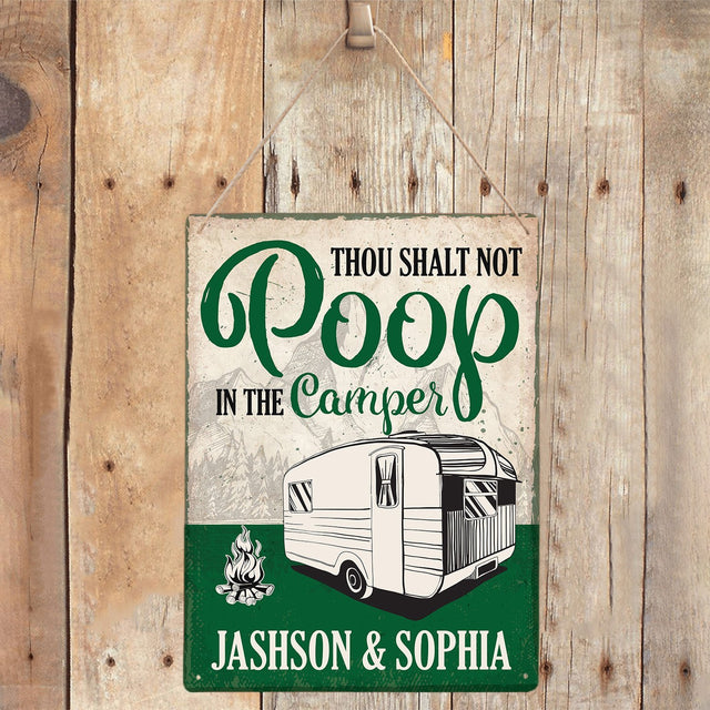 Custom Camp Sign, Thou Shalt Not Poop In The Camper