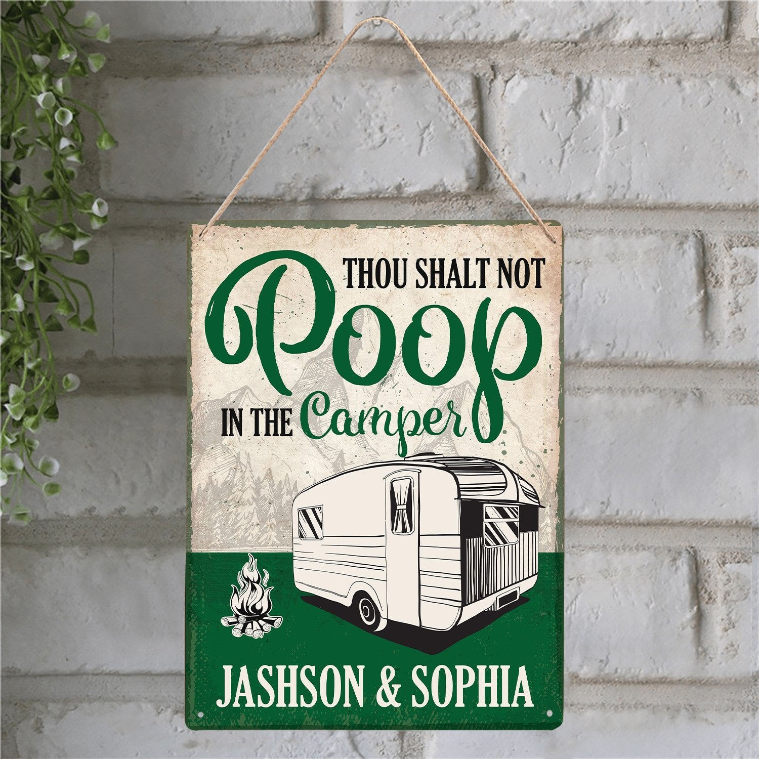 Custom Camp Sign, Thou Shalt Not Poop In The Camper