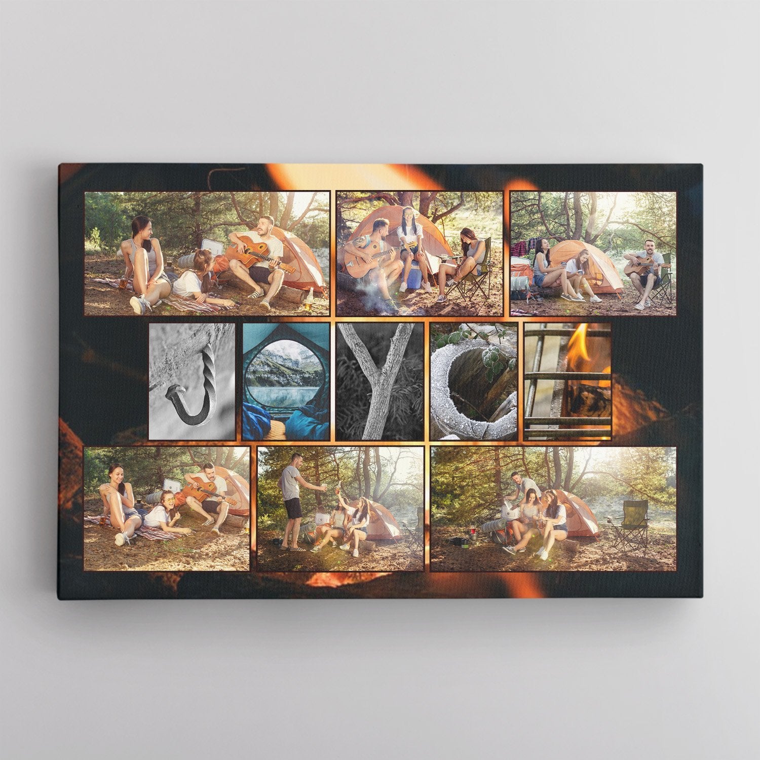 Custom Camping, Outdoor Name Art And Upload Photo, Canvas Wall Art