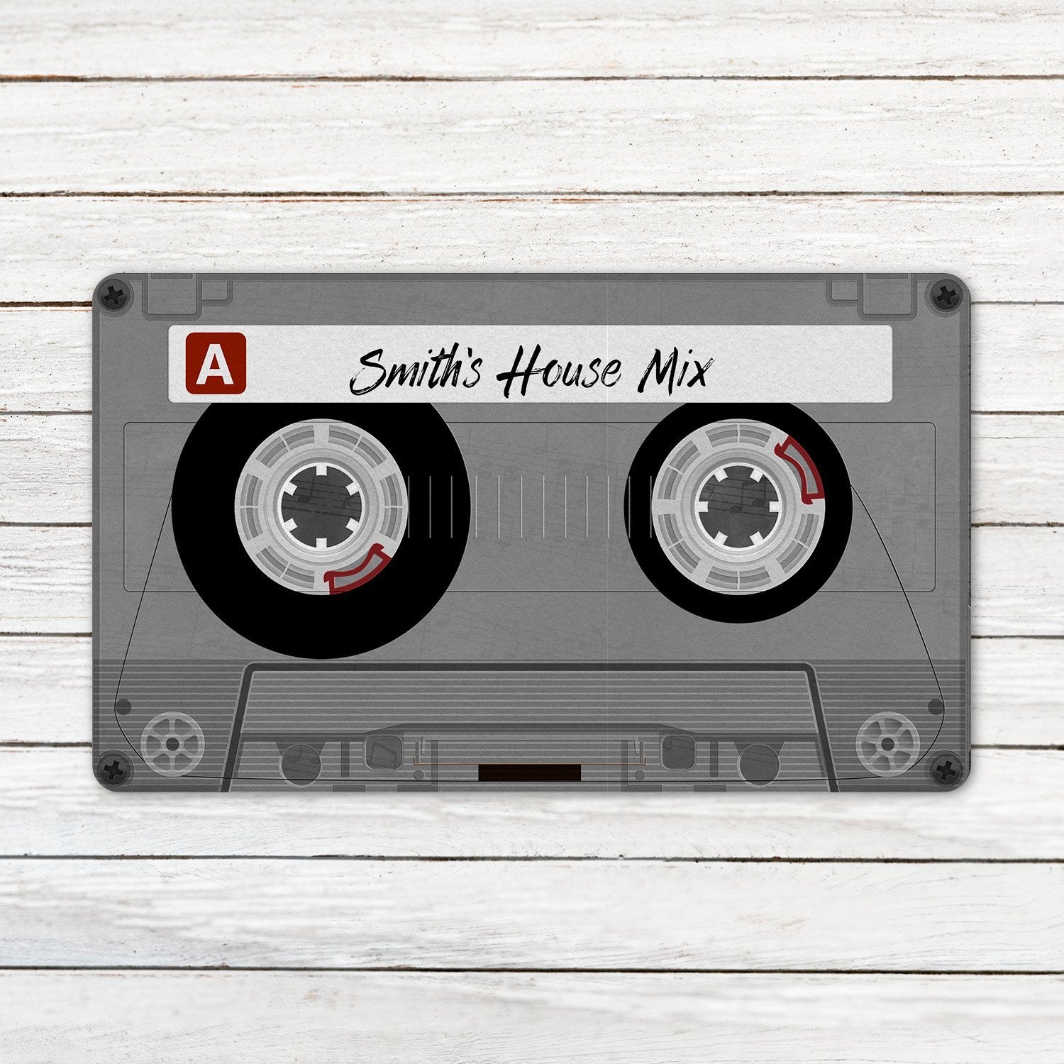 Custom Cassette Tape Doormat, Personalized Family Name