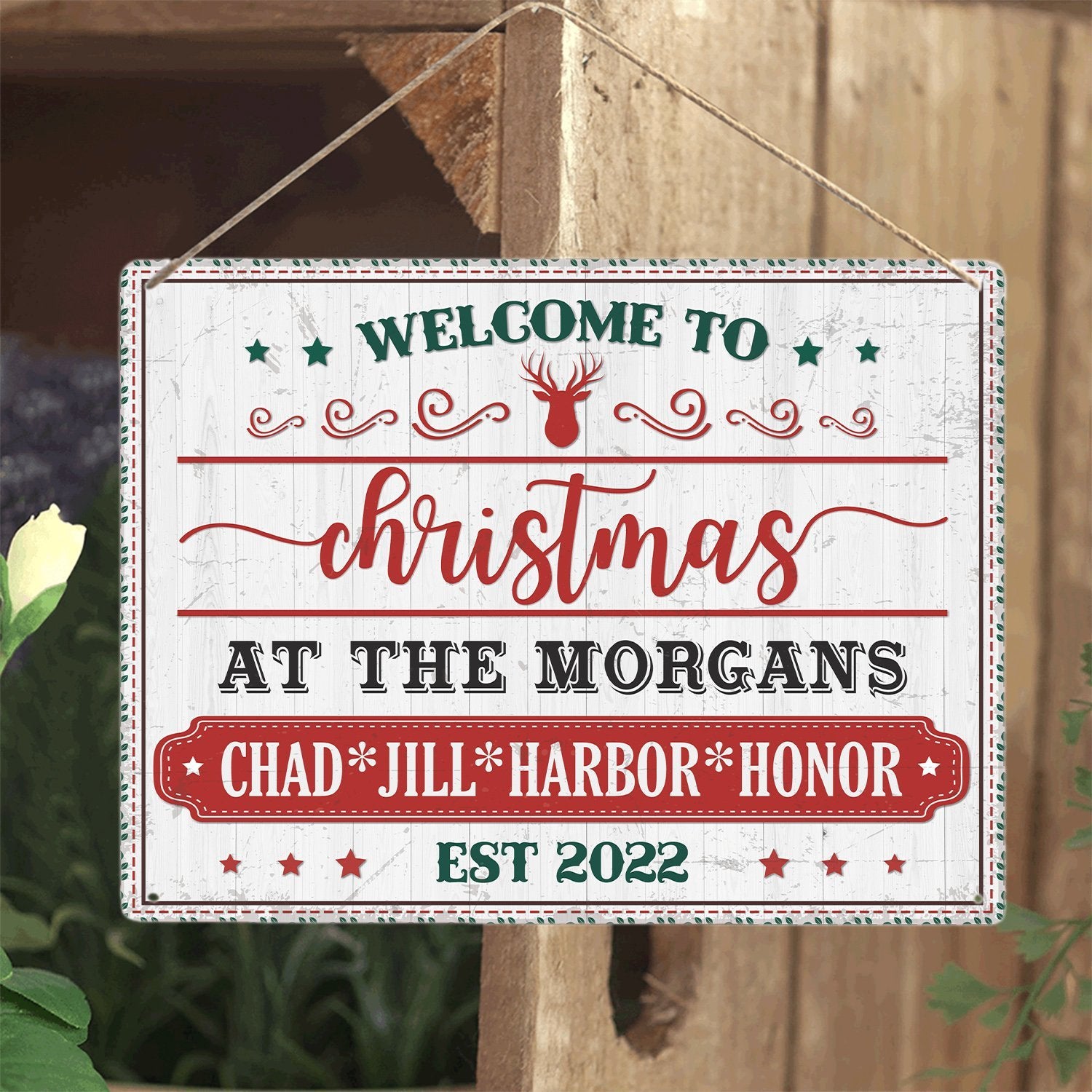 Custom Christmas Sign, Personalized Family Name, Established Date