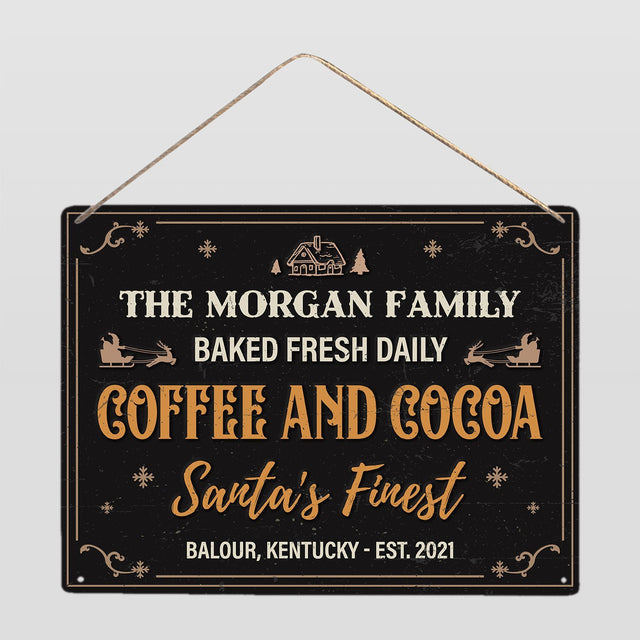 Custom Coffee And Cocoa Sign, Santa's Finest