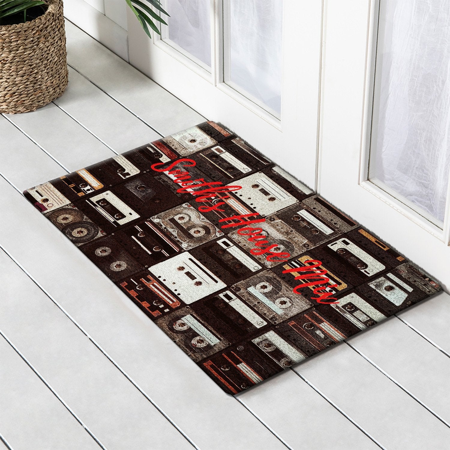 Custom Doormat, Personalized Family Name, Cassette Collections