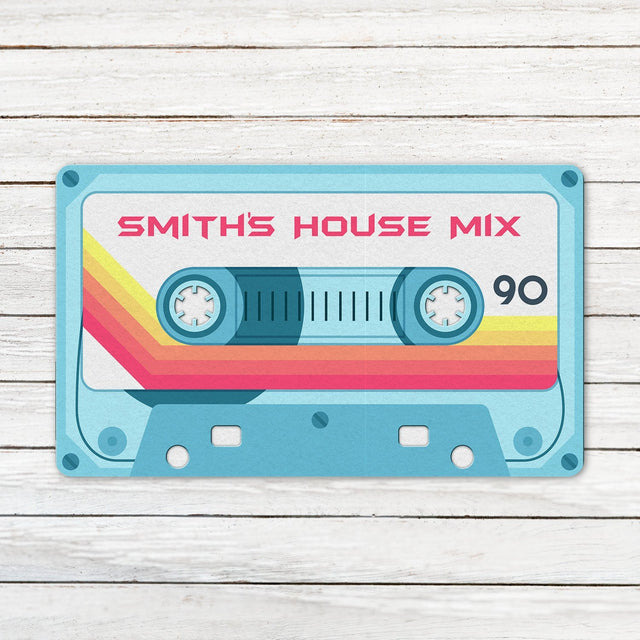 Custom Doormat, Personalized Family Name, Spring Cassette