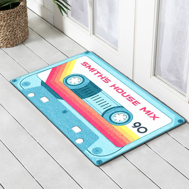Custom Doormat, Personalized Family Name, Spring Cassette