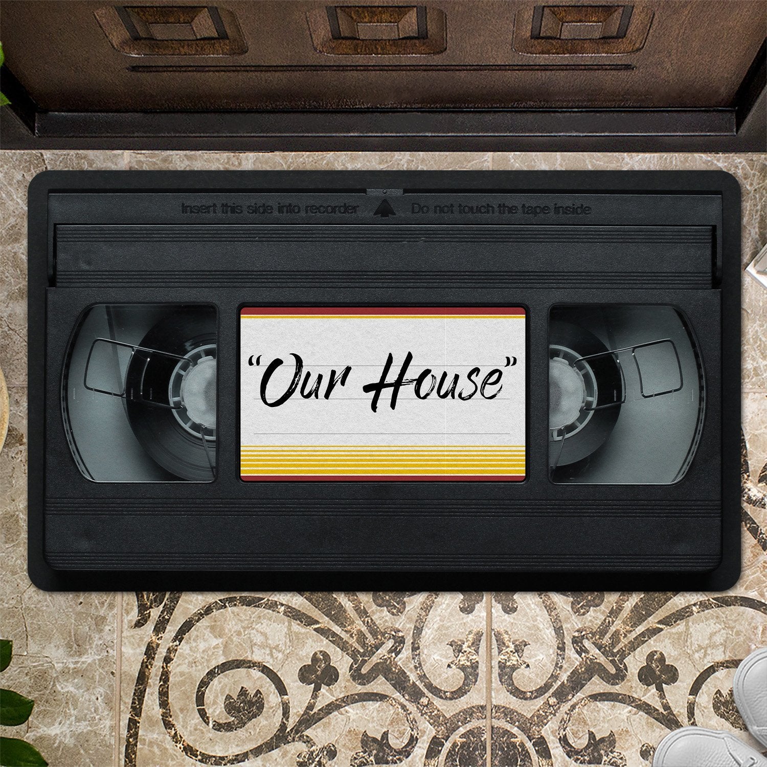 Custom Doormat, Personalized Family Name, VHS Tape